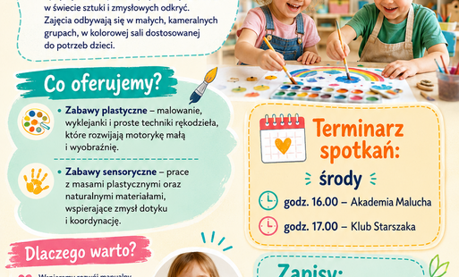 Zdjęcie do Zapraszamy do Akademii Malucha oraz Klubu Starszaka! Zajęcia poprowadzi Anna Rzepecka.&nbsp;