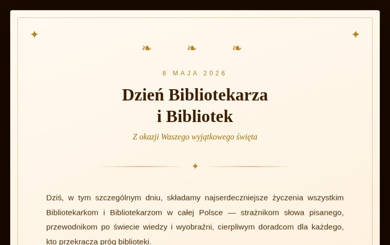 Zdjęcie do Życzenia z okazji Dnia Bibliotekarza Drogie Panie Bibliotekarki!